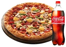 1등 경품: 도미노피자와 콜라